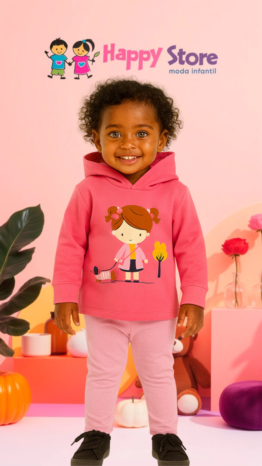 CONJ. PIPA BL. MENINA PASSEANDO DOG/ CÇ MOLETOM (14212)