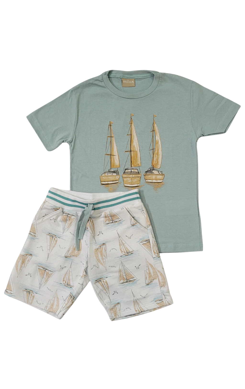 CONJ. MILON CM BLUSA BARCO/BERMUDA MOLETOM (13252)