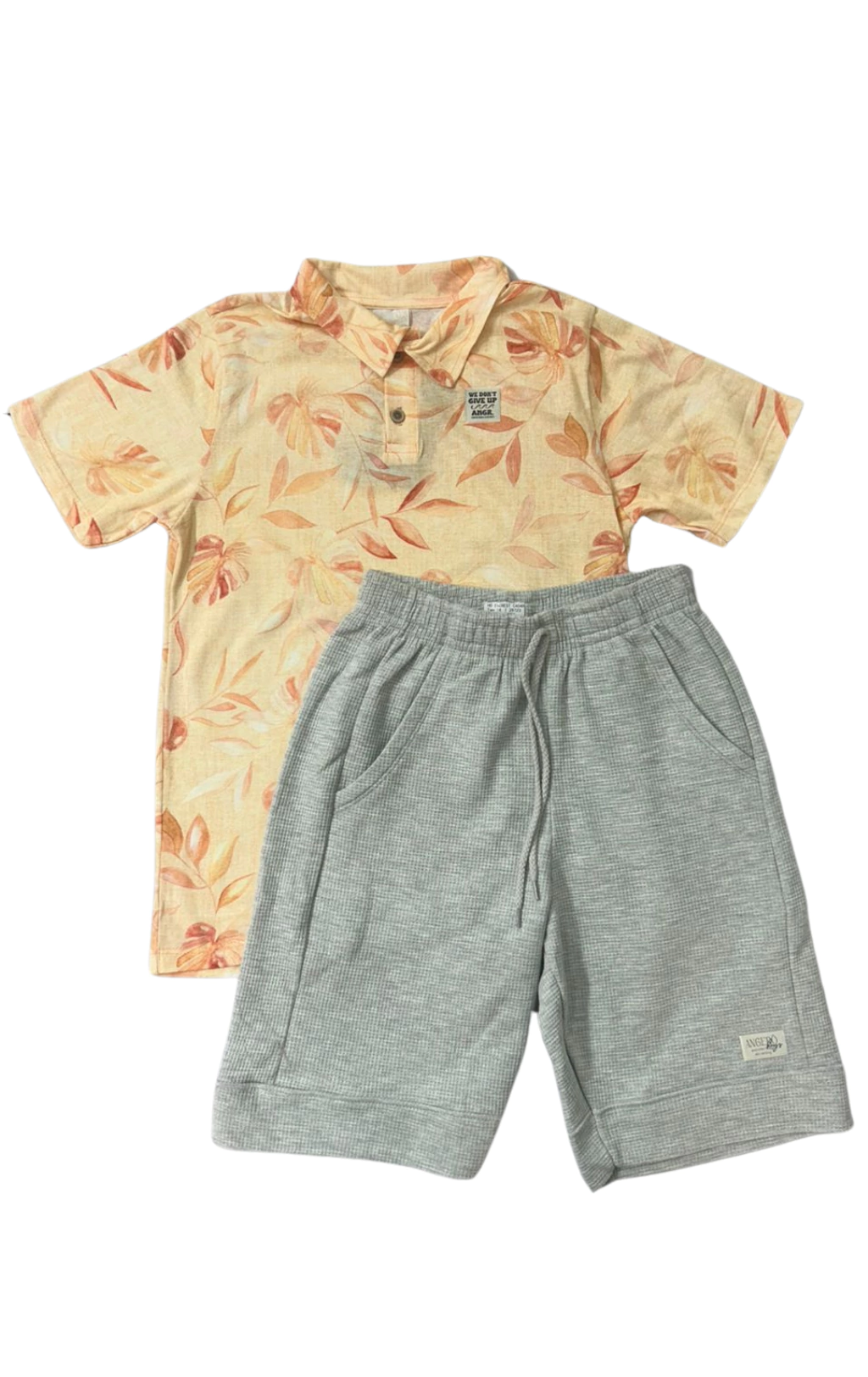 CONJ. ANGERÔ POLO FOLHAS/BERMUDA MOLETINHO (13310)