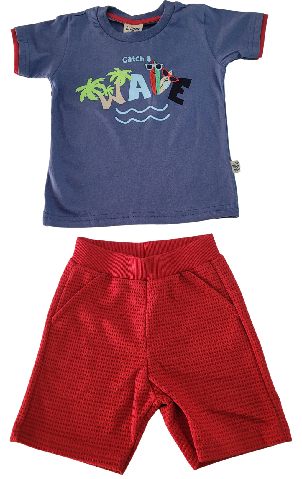 CONJ. BRINCAR É ARTE CAMISETA WAVE/BERMUDA (13123)