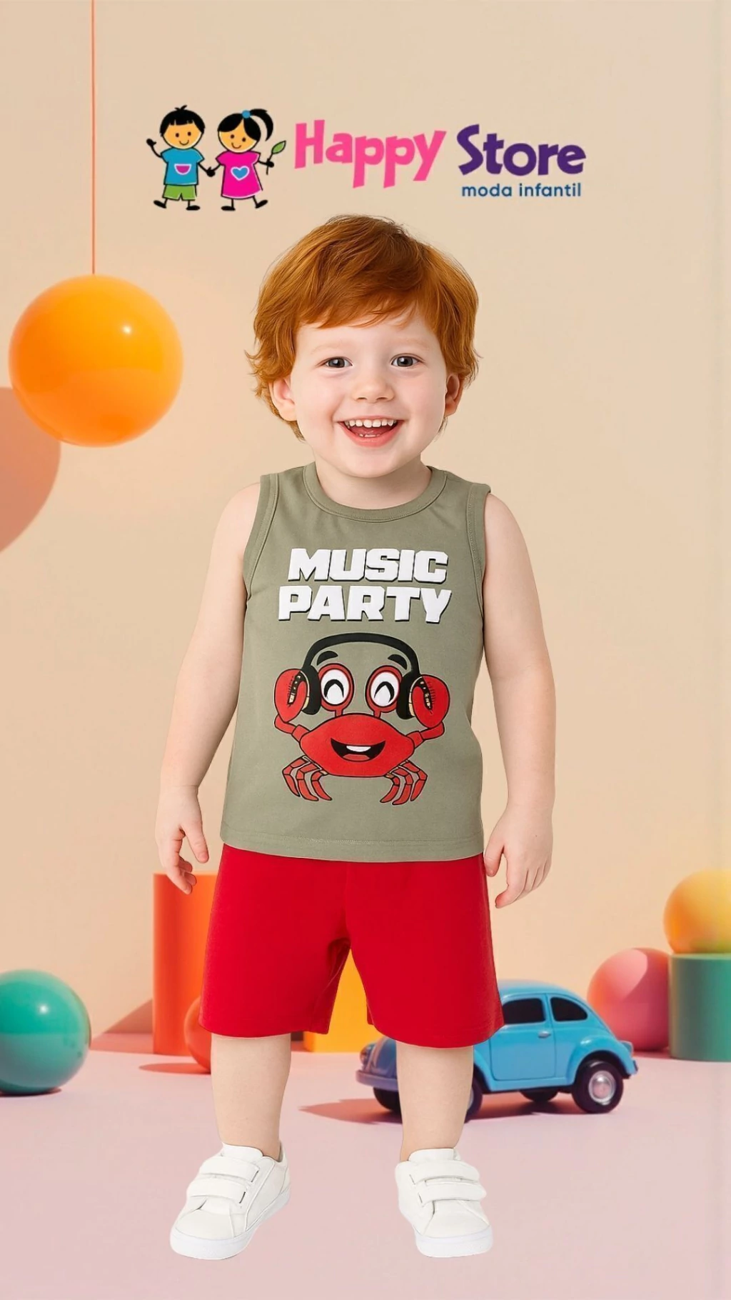 CONJ. OLLELÊ RGT MUSIC PARTY CARANGUEJO/ SH MOLETINHO (14795)