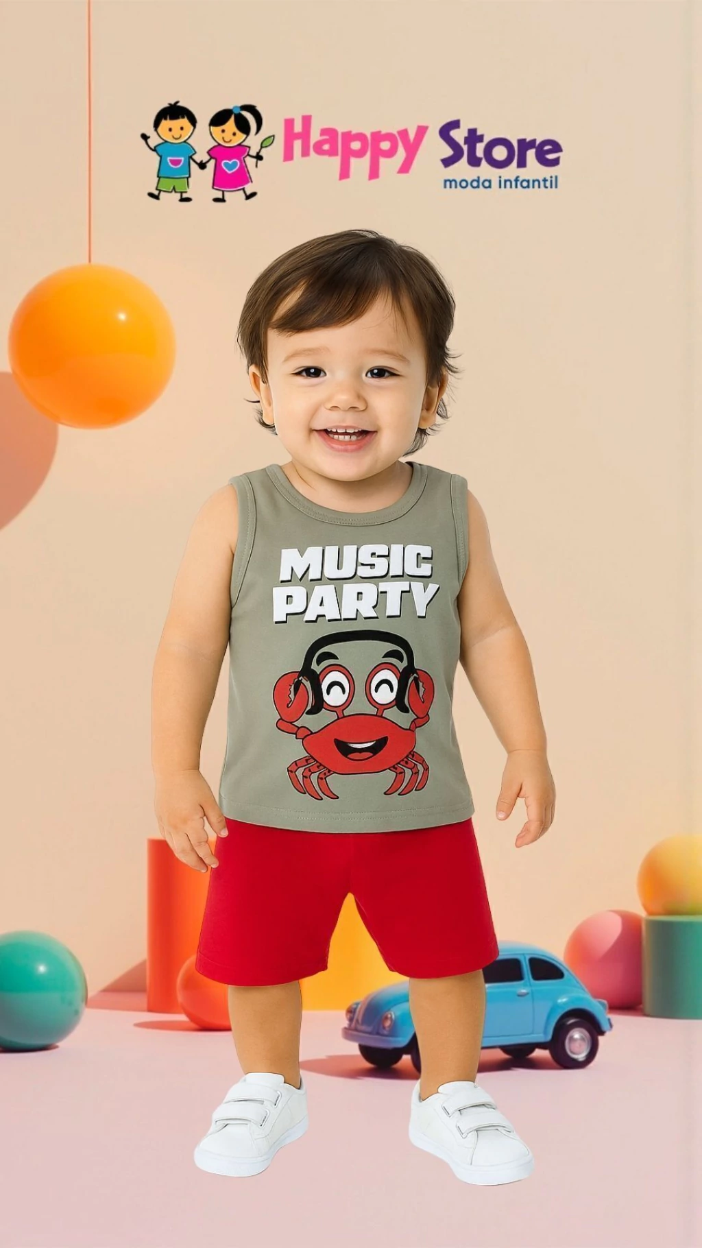 CONJ. OLLELÊ RGT MUSIC PARTY CARANGUEJO/ SH MOLETINHO (14793)