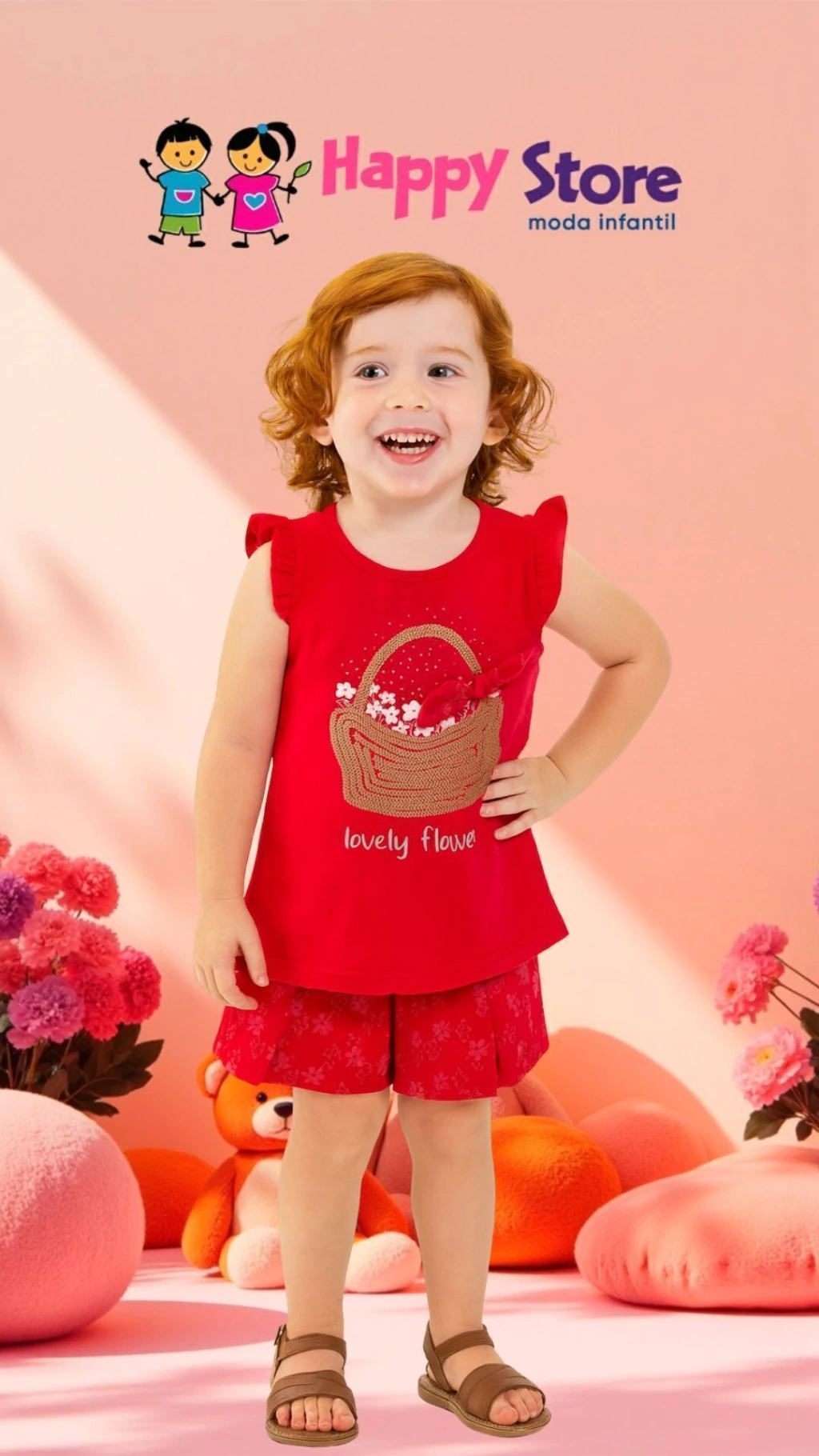 CONJ. BRINCAR É ARTE BL LOVELY FLOWERS / SH ESTMAPADO EM COURO (14467)