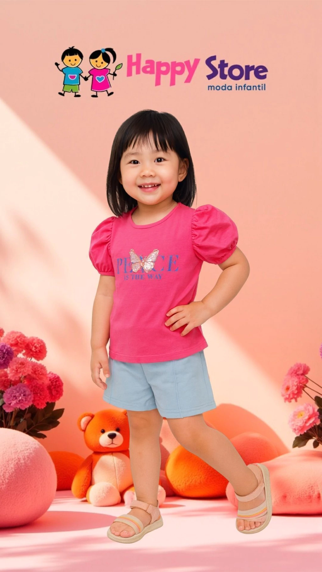 CONJ. BRINCAR É ARTE BL PEACE MANGA BUFANTE / SH MOLETINHO (14460)