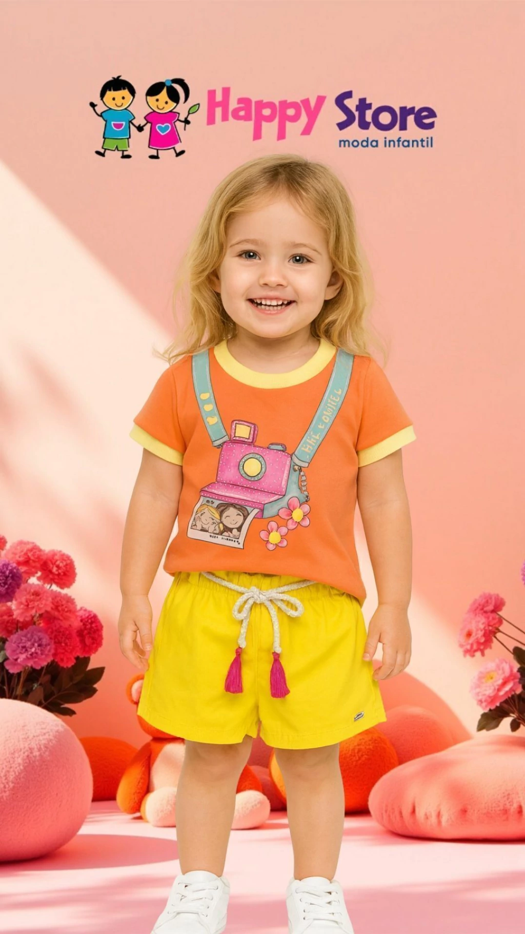 CONJ KUKIÊ BL. CAMERA FOTOGRAFIA FRIENDS / SH POLIÉSTER (14360)