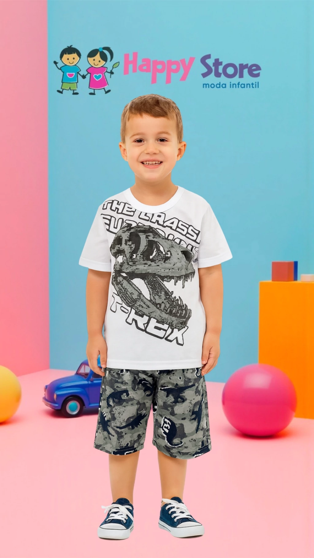 CONJ. BRANDILI BL. T-REX / SH MOLETINHO (14295)