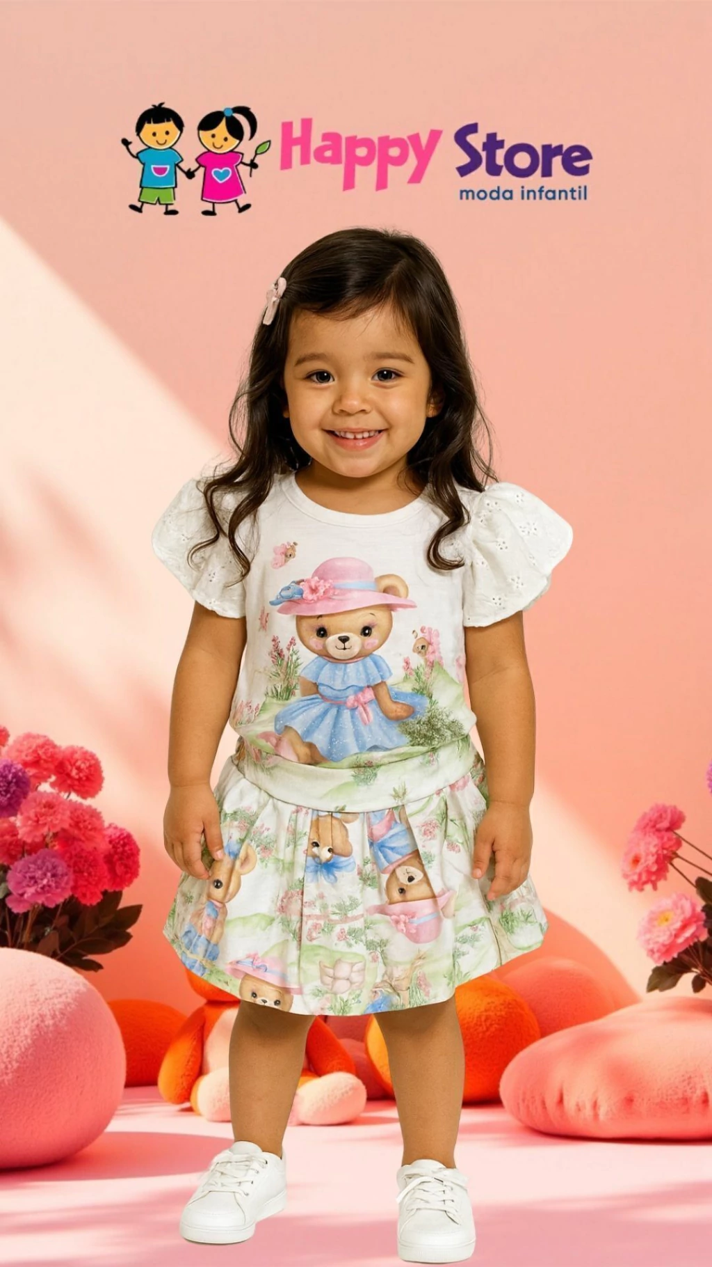 CONJ KUKIÊ BL. URSINHO PRINCESS LAISE / SAIA MOLETINHO PREGUINHA (14361)