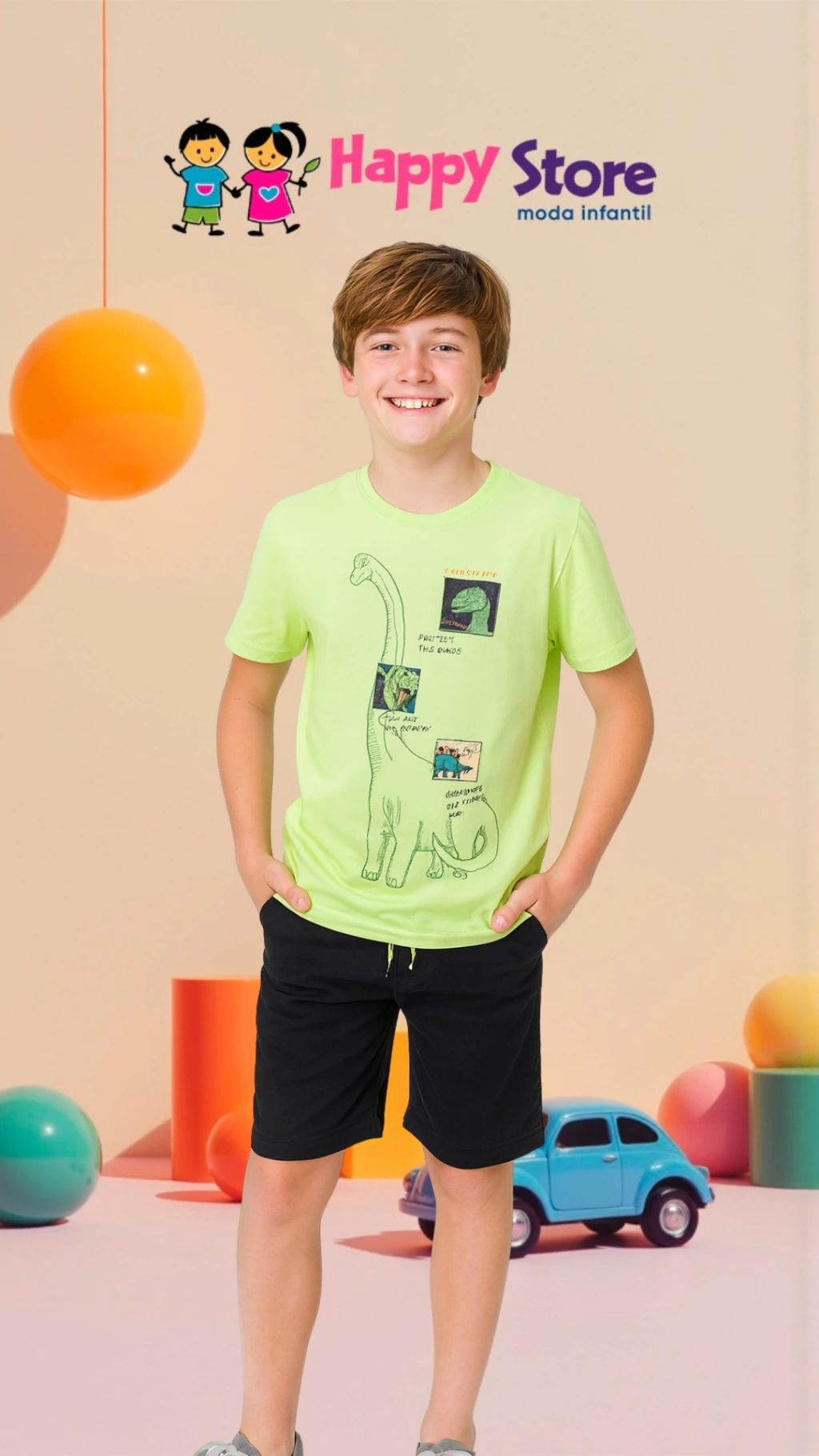 CONJ. LUC BOO CM DINO DIVERTIDA/SHORT EM SARJA (11088)