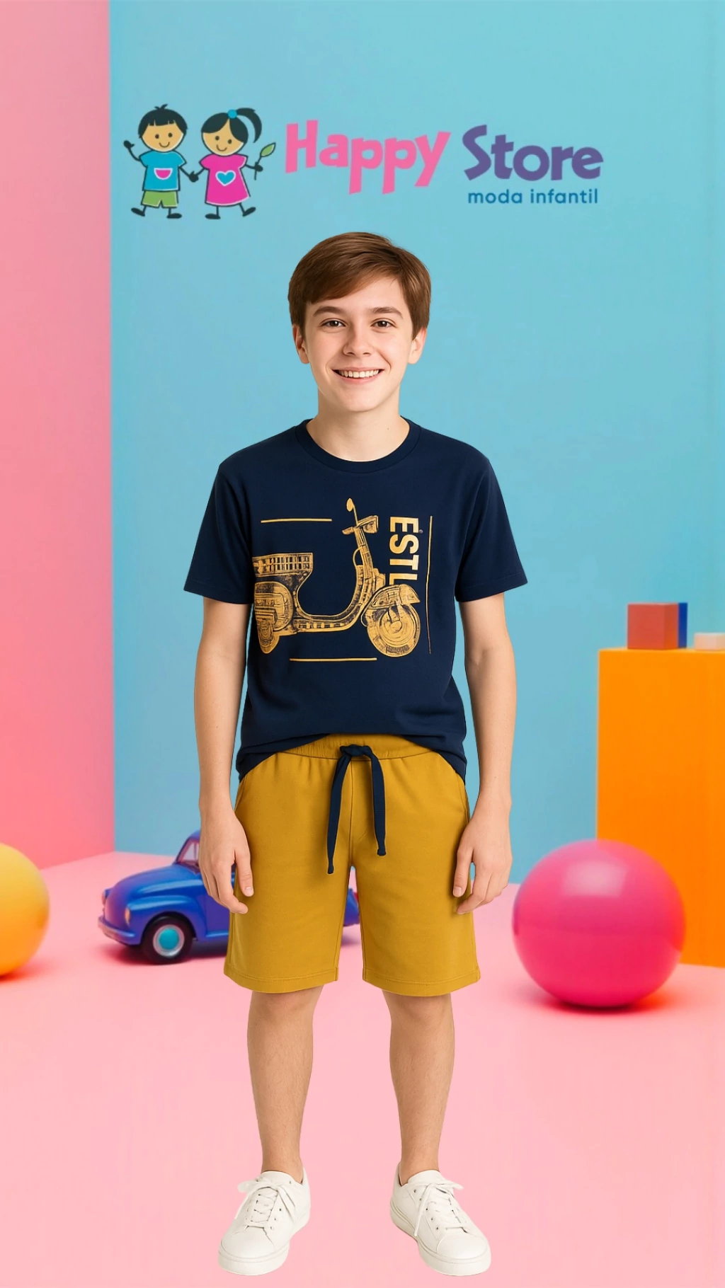 CONJ. MILON BL. ESTD 05 MOTO / SH MOLETINHO (14386)