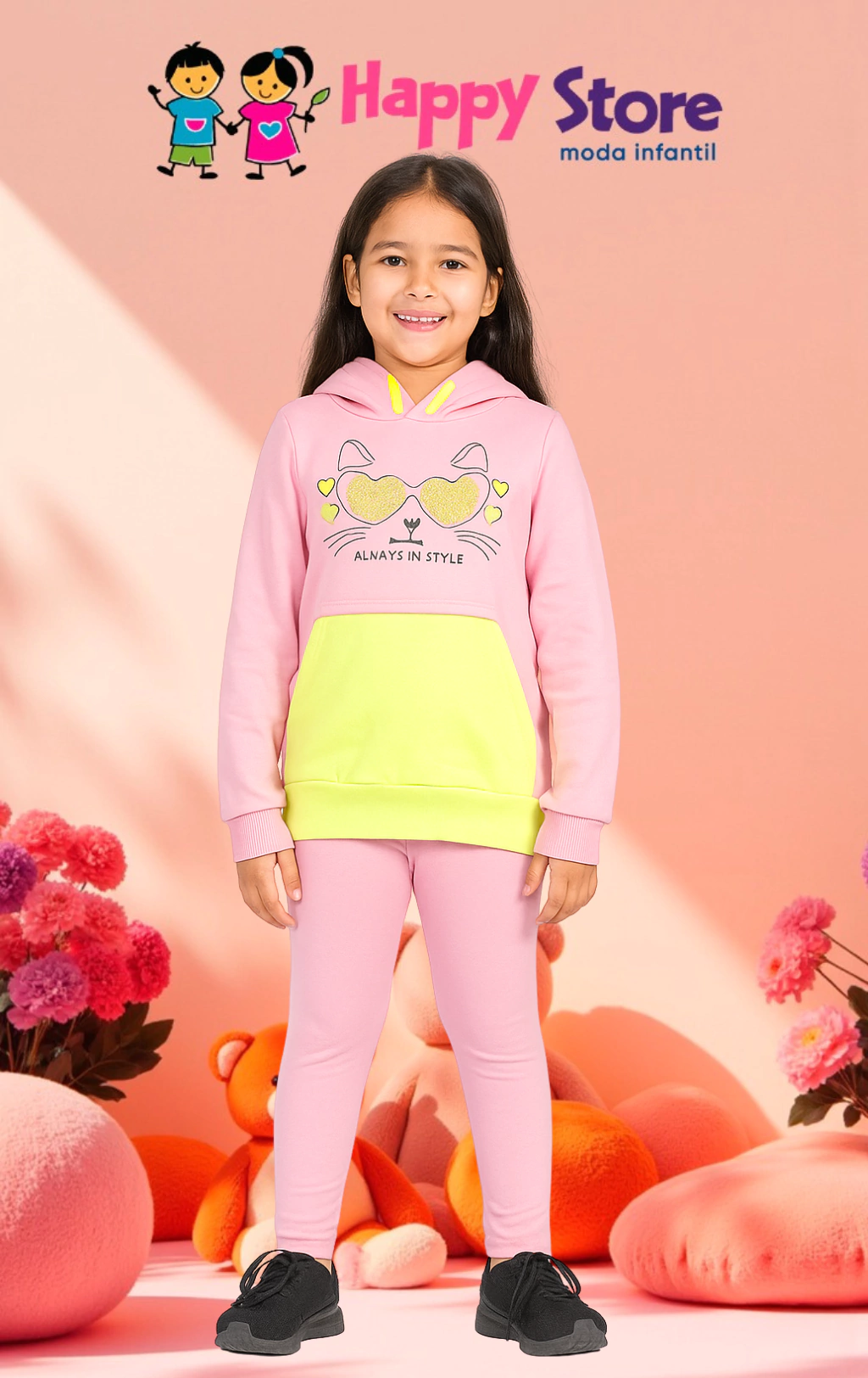 CONJ. ANGERÔ BLUSÃO CAT PAYTE NEON / LEGGING (14080)