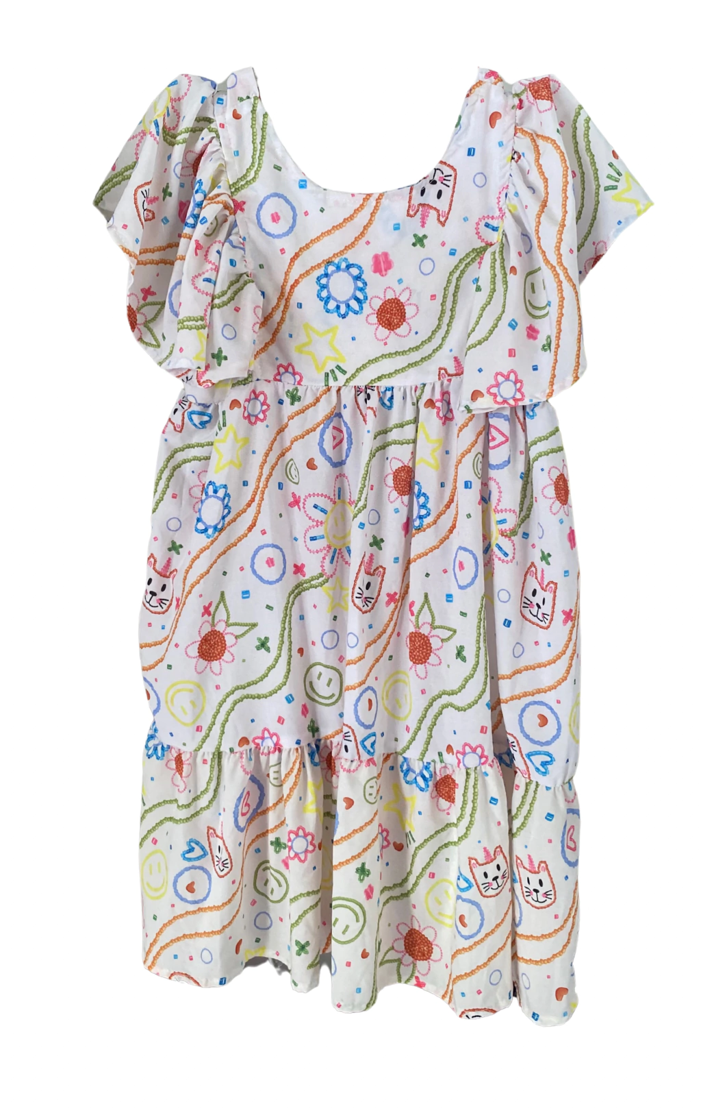 MINI GRIFE VESTIDO CORTE RETO ESTAMPADO (13687)
