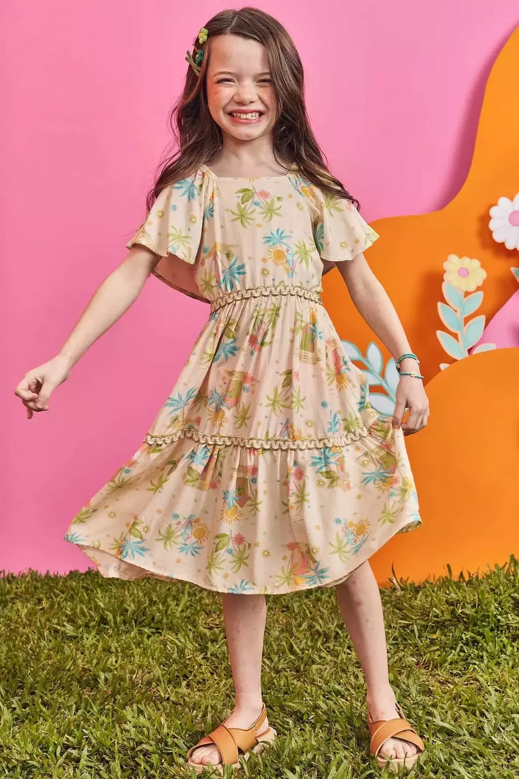 VESTIDO KUKIÊ VISCOSE BEGE (12728)
