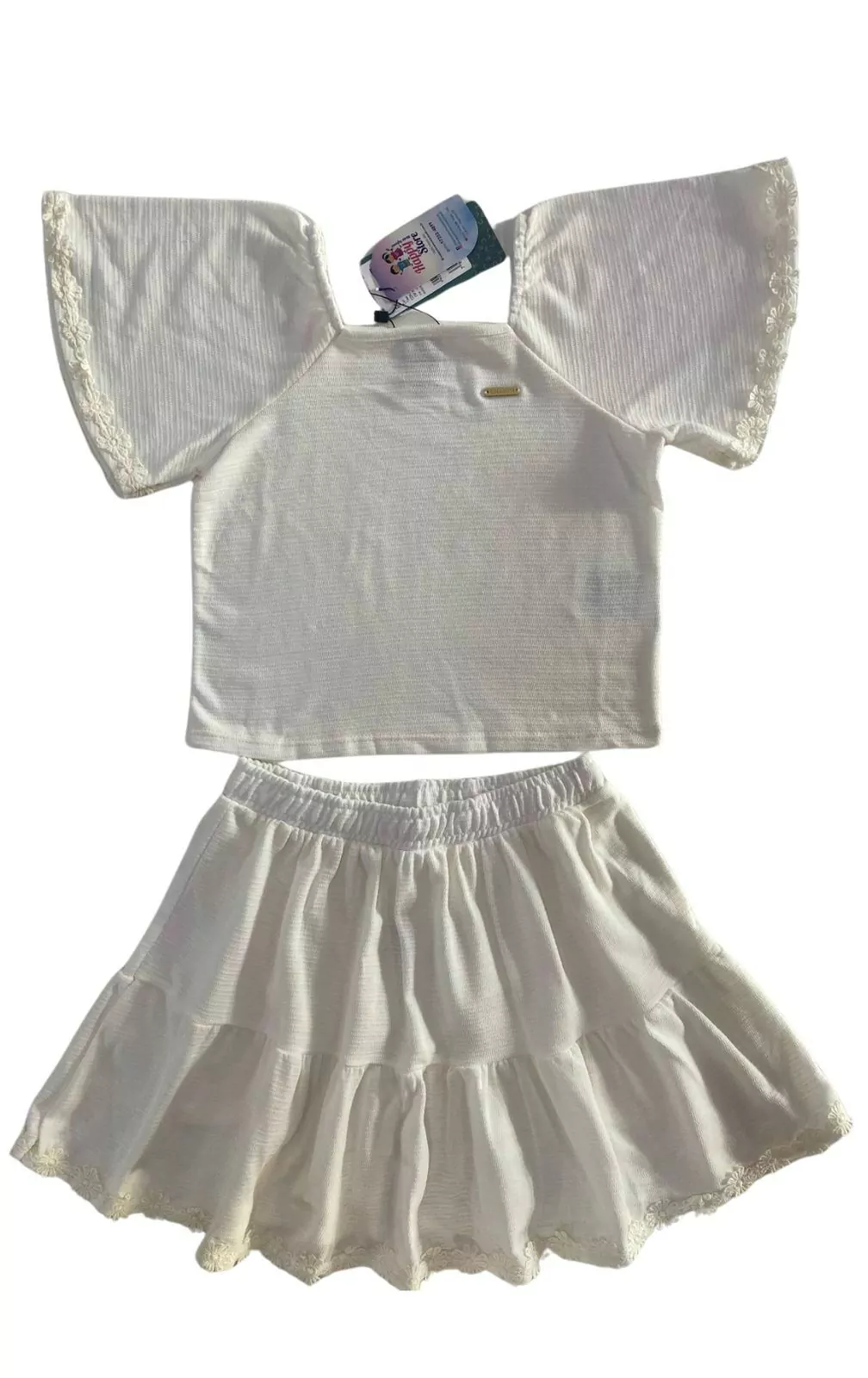 COLORITTÁ. CONJ. FAVO COM RENDA PREMIUM/SHORT SAIA (13362)