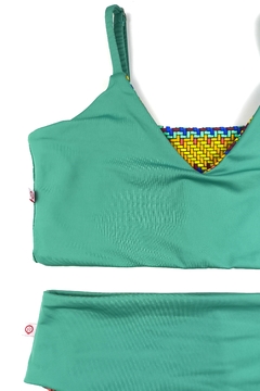 Conjunto Verde Quadriculado na internet