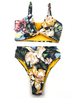 Conjunto Floral Preto - Gabiroba