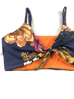 Top V Floral Marinho - loja online