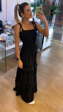 Vestido longo babados - comprar online