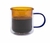 Caneca Dueto 350ml Com Parede Dupla De Vidro - Oikos Ambar - comprar online