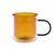 Caneca Dueto 350ml Com Parede Dupla De Vidro - Oikos Ambar
