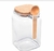 Pote Quadrado De Vidro Vedação Hermética C/ Colher 310ml