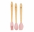 Conjunto Lyor 3 Utensilios Silicone Com Cabo de Bambu Rosa - comprar online