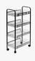 Carrinho Multiuso Lyor De Metal 4 Prateleiras E Rodas Preto - casa em decor