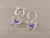 ARO DE ACERO BLANCO ARGOLLA 14 MM CON MARIPOSA STRASS BLANCO Y CENTRO VIOLETA