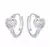 ARO PLATA HUGGIES 12 MM CON CORAZÓN ZIRCON. PESO APROX 2.17 GRS.