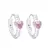 ARO PLATA HUGGIES TORNEADO 14 MM CON PUNTO DE LUZ CORAZÓN ROSA. PESO APROX 2.84 GRS.