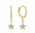 ARO PLATA BAÑADA ORO HUGGIES 14 MM CON ZIRCONES Y DIJE ESTRELLA C/ZIRCONES. PESO APROX 2.46 GRS.