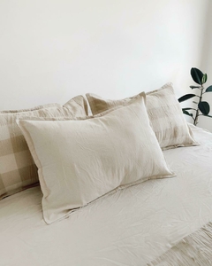 ALMOHADÓN CUADROS NATURAL 70X50