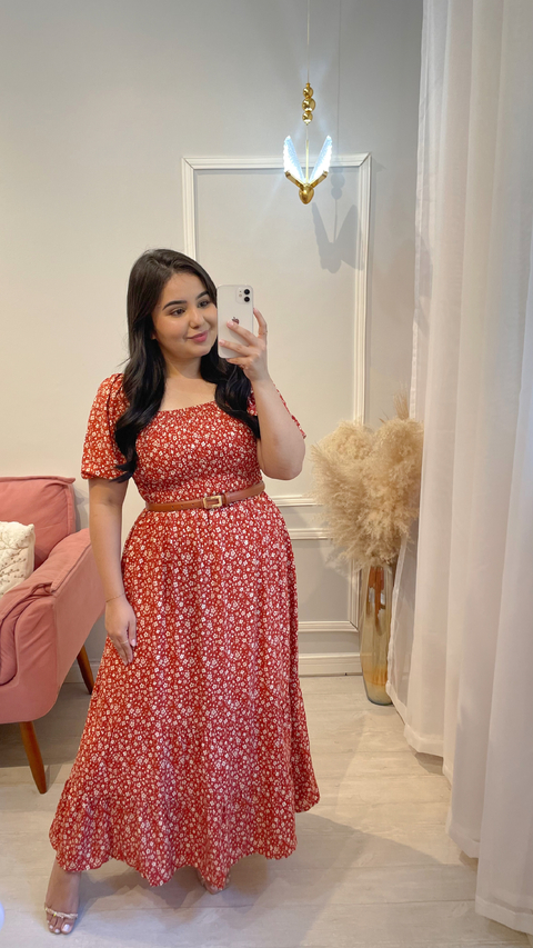 VESTIDO CAROLINA TERRACOTA - comprar online