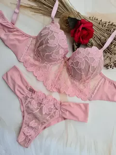 Conjunto Cropped Luxo Rosa