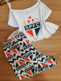 Pijama Feminino Suede Premium - Time São Paulo
