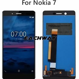 Pantalla LCD para Nokia 7 con digitalizador conjunto completo (negro)