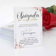 100 Cartões de Agradecimento ao Cliente - 6,5x10cm na internet