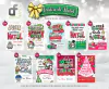 100 Cartões de Agradecimento de Natal 6,5x10cm