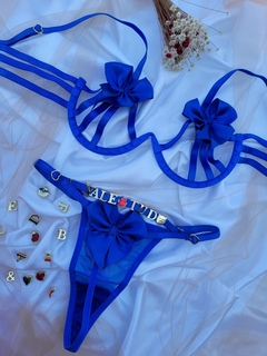 Conjunto personalizado laço azul
