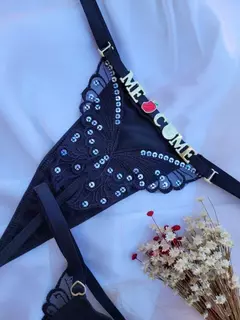 Calcinha personalizavel borboleta preta - comprar online