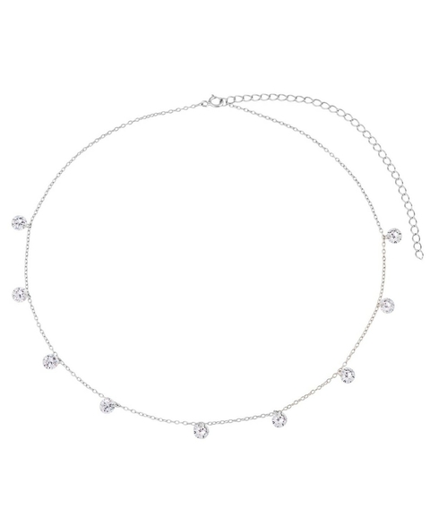 Choker cristal prata 925