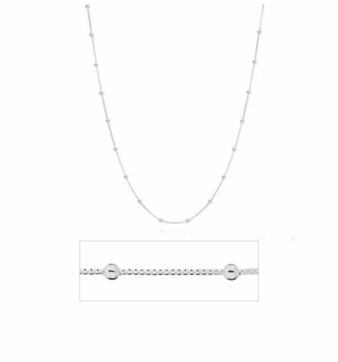 Corrente veneziana com bolinhas prata 925