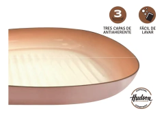 Bifera Antiadherente Ceramico Hudson 26 Cm Plancha Aluminio en internet