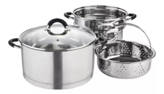 Olla Colapasta Vaporiera Hudson 3 En 1 Acero Inoxidable 5 L