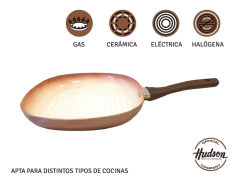 Bifera Antiadherente Ceramico Hudson 26 Cm Plancha Aluminio - comprar online