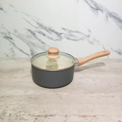 Bateria Cocina Gray Crema Hudson Ceramica Antiadherente 5 Pz - bazarlaeconomia