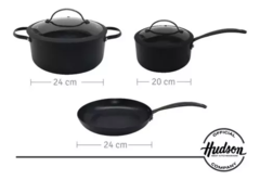 Batería Total Black Inducción Hudson Juego Set Teflón 6 Pz - comprar online