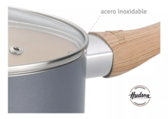 Batería De Cocina Hudson Gris Con Antiadherente 5 Piezas - bazarlaeconomia