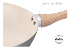 Wok De Aluminio Hudson Gris 28 Cm Con Antiad - tienda online