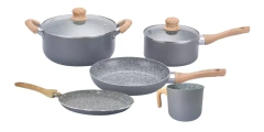 Set Bateria Antiadher 7 Pz Granito Jarro Panquequera Hudson