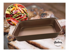 Asadera Rectangular Hudson Antiadherente Ceramico 37,5 Cm - bazarlaeconomia